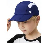 GADIEMKENSD Kids Hat Foldable Toddler Baseball Cap Quick Drying Breathable Summer Running Cap Adjustable UPF 50+ Sun Hat for Sports Sailing Cricket Travel Gifts for Boys Girls Blue/White, 54 cm
