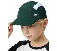 GADIEMKENSD Kids Hat Foldable Toddler Baseball Cap Quick Drying Breathable Summer Running Cap Adjustable UPF 50+ Sun Hat for Sports Sailing Cricket Travel Gifts for Boys Girls, Dark Green/White, 54 cm