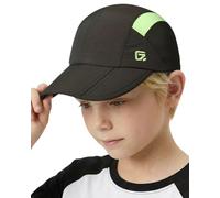 GADIEMKENSD Kids Hat Foldable Toddler Baseball Cap Quick Drying Breathable Summer Running Cap UPF 50+ Sun Hat for Sports Sailing Cricket Travel Gift for Boys Girls, Army Green/Fluorescent Green, 52 cm