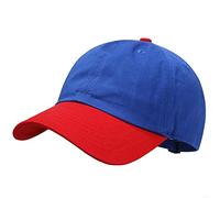 GADIEMKENSD Kids Plain Baseball Cap Unconstructed Fitted Toddler Sun Hat Washed Cotton Unisex Kids Baseball Hat Beach Camping Golf Travel for Boys 3-7 Years Blue/Red