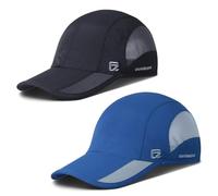 GADIEMKENSD Lightweight Breathable Running Hat Cooling Dri Fit Soft Baseball Cap UPF50+ Sun Golf Hats Unstructured Trucker Dad Caps for Summer Gym Fishing Tennis Outdoor Camping Black, Blue 2 Pack