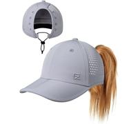 GADIEMKENSD Ponytail Baseball Cap for Women Foldable UPF50+ Sun Hats with Dark Underbill Breathable Ear Friendly Summer Hair Caps Comfortable Travel Sports Cap for Running Tennis Golf Light Grey