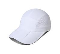 GADIEMKENSD UPF 50+ Foldable Baseball Cap with Breathable Mesh Extended Brim Running Caps for Men Women Water Repellent Summer Cricket Hats Golf Hat for Outdoors Sports, White