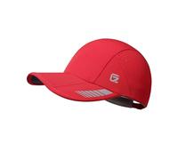 GADIEMKENSD UPF 50+ Foldable Sport Cap Breathable Baseball Caps Mens Summer Reflective Running Hat for Women Sun Hats UV Protection Sunhat for Golf Tennis Travel Hiking Accessories, Red, M-L