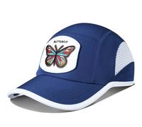 GADIEMKENSD UPF50+ Embroidered Patch Baseball Cap with Breathable Mesh Mens Quick Drying Summer Running Hat Comfortable Sun Workout Hats for Sports Golf Walking Hiking Cycling Blue - Butterfly
