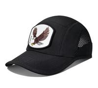 GADIEMKENSD UPF50+ Embroidered Patch Baseball Cap with Breathable Mesh Mens Quick Drying Summer Running Hat Comfortable Sun Workout Hats for Sports Golf Walking Hiking Cycling Black - Eagle