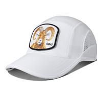 GADIEMKENSD UPF50+ Embroidered Patch Baseball Cap with Breathable Mesh Mens Quick Drying Summer Running Hat Comfortable Sun Workout Hats for Sports Golf Walking Hiking Cycling White - Goat