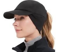 GADIEMKENSD Women's Winter Reflective Fleece Ponytail Hat with Drop Down Ear Warmer for Outdoor Activity Cap
