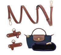 GADITIEK 2Sets Purse Organizer, Strap, Folding Tote Bag Organizer Insert, Punch-Free Adjustable Buckle Strap Design, Multi-Pocket Felt Handbag Organizer (Navy Blue 1.2cm)