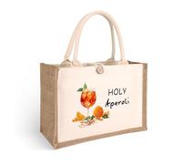 GADITIEK Aperol Hessian Gift Bag for Women, XXL Beach Bag Aperol Spritz Accessories, Gift Set for Women, Colleague (Holy Aperoli)