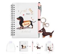 GADITIEK Dachshund Gifts for Women - Sausage Dog Gift Set with Cute A6 Notebook, Pink Pen & Dachshund Keychain - Adorable Dog Lover Gifts