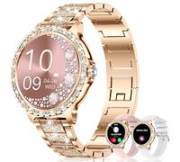 GADIXY Smart Watch for Women with Diamonds (Answer/Make Call),1.32''Full Touch Screen Smartwatch Android Phones,Fitness Tracker Heart Rate/Blood Oxygen/Sleep Monitor,AI Voice 3 Bling Straps