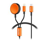 GadJet 2-in-1 Wireless Watch Charger + 8-pin Cable - Magnetic Fast Charging Compatible with Apple Watch & iPhone/iPad - Portable USB Power Adapter Accessory