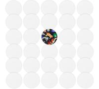 Gadjica Upgrated Large 30 PCs Sublimation Patches - Flat White Border Patches - Iron On Blank Patches for Clothes Clothing Jeans Jacket Bag Backpack (White Round 3"X3" / 30PCs)