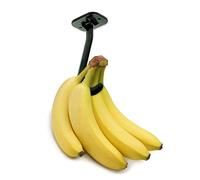 Gadjit Banana Hook Under Cabinet Hanger Ripens Bananas with Less Bruises, Folds up Out of Sight When Not in Use, Saves Countertop Space, Self-Adhesive + Pre-drilled Screw Holes (Black)