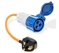 GADLANE 13A Plug to 16A Socket Adapter - Fly Lead Caravan Hook Up Socket To 3 Pin 250 V UK Mains Supply Electric Hook Up For Campervan - 35cm 13amp to 16amp Hook Up Cable (250V)