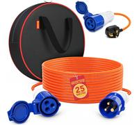 GADLANE 25M Extension Lead Set - 16A 240V Camping Electric Hook Up Cable