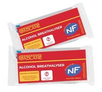 GADLANE Alcohol Breathalysers France 2 Pack - Single Use, Disposable Breathalyser Tests, Certified French Breathalyser Kit, NF Approved Alcohol Tester Breathalyzer for Driving in Europe (Pack of 2)