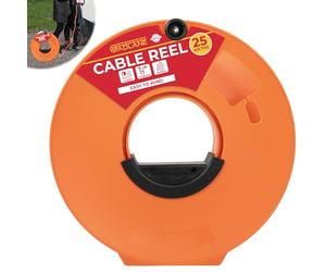 GADLANE Cable Tidy Reel 25m - Cable Reel Empty Orange Camping Electric Hook Up Cable Winder for Extension Leads, Christmas Lights Storage, Caravan Leads, EV Cables, Garden Hose