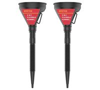 GADLANE Car 2 In 1 Plastic Funnel With Extendable Flexible Spout - Set of 2 Funnels for Petrol, Diesel, Screen Wash, Adblue, Add Blue, Water, Oil, Fuel, Coolant (PACK OF 2)
