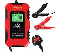 GADLANE Car Battery Charger - 12V/24V 10A Automatic Smart Battery Charger with LCD Screen & Intelligent Charging Modes - Repair/Maintain AGM, Lead-Acid, LiFePO4 Batteries for Cars/Trucks, Motorcycle