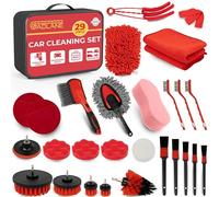 GADLANE Car Cleaning Kit - 29 Piece Car Detailing Kit with Storage Bag, Car Cleaning Kit Interior and Exterior Wet & Dry Car Washing Kit Air Vent, Dashboard, Motor, Wheels, Household (29PCS)