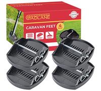 GADLANE Caravan Feet Pads - Set of 4 Caravan Jack Pads | Stabilise and Prevent Caravans Legs Sinking Into Soft Ground, Heavy Duty Stabiliser Pads with Pins (No Tools Needed)