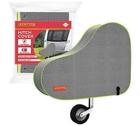GADLANE Caravan Hitch Cover With Strap - Waterproof Tow Bar Cover, 62cm x 90cm, Heavy Duty Nylon With Green Fluorescent Strip, For Most Caravans/Motorhomes/Trailers (Grey)