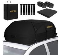 GADLANE Car Roof Bag - 20 Cubic Feet (550L) Waterproof Roof Boxes for Cars with/without Roof Rack with 6 Sturdy Straps, Anti-Slip Mat & Storage Bag for Cars, SUVs, Holidays Roof Box Storage (Black)