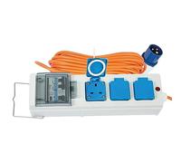 GADLANE Electric Hook Up for Camping - Water Resistant Extension Lead 15m Mains Supply Unit with 3 Sockets for Motorhome, Caravan & Camping Electric Hook Up Cable UK Plug