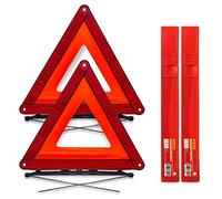 GADLANE Emergency Warning Car Triangle - 2 Pack | Reflective, Foldable Warning Triangles for Cars, Road Safety Breakdown Triangle, Complies with European Standard ECE R27