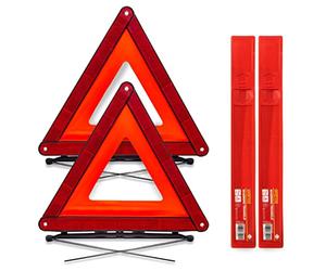 GADLANE Emergency Warning Car Triangle Road Safety Reflective Foldable Fold Up Complied with European Standard ECE R27 (Pack Of 2)