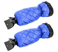 GADLANE Ice Scraper with Glove - 2pcs Glove Ice Scraper for Car Windscreen Set Removes Snow & Ice Keeping Hands Warm when Using the Glove Car Window Scraper - 2 PACK of Car Scraper with Glove (Blue)