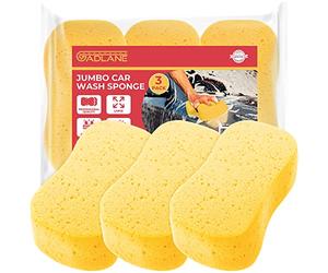 GADLANE Jumbo Car Wash Sponges 3 Pack | Super Absorbent Car Sponge Set for Car Exterior & Window Washing - Non-Scratch Large Sponges Microfibre Mesh Cleaning Sponge