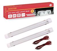 GADLANE LED Strip 12 V - 24 V Boat Kitchen Bathroom Van 12 V LED Lamp Motorhome Lighting White On/Off Switch - 6000 K - 34 cm Length - Pack of 2