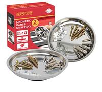 GADLANE Magnetic Dish For Parts Tray - Stainless Steel Heavy Duty Non-Marking Magnetic Parts Tray, Base Nut & Bolt Sockets Magnetic Tool Holder 150mm Screws Bowl - PACK OF 2