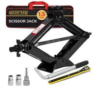 GADLANE Scissor Jack Kit - 1.5 Ton Portable Heavy Duty Car Jack Kit with Socket Drill Adapter, Extendable Wrench, Ratchet for Easy Lifting Cars/SUVS/Sedans, Storage Bag (Lifting Range: 3.13-13.17")