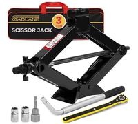 GADLANE Scissor Jack Kit - 3 Ton Portable Heavy Duty Car Jack Kit with Socket Drill Adapter, Extendable Wrench, Ratchet for Easy Lifting Cars/SUVS/Sedans, Storage Bag (Lifting Range: 3.9-15.3")