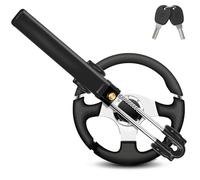 GADLANE Twin Bar Steering Wheel Lock - Car Steering Lock, Anti-Theft Device, Strong Car Security for Cars, Van & Caravan with 2 Keys (Black)