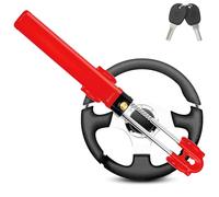 GADLANE Twin Bar Steering Wheel Lock - High Visibility Anti-Theft Device, Car Steering Lock, Strong Car Security for Cars, Van & Caravan with 2 Keys (Red)