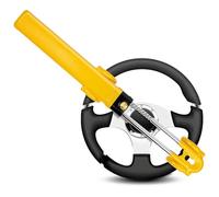 GADLANE Twin Bar Steering Wheel Lock - High Visibility Anti-Theft Device, Car Steering Lock, Suitable Car Security for Cars, Van & Caravan with 2 Keys - Strong Car Lock Steering Wheel (Yellow)