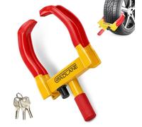GADLANE Wheel Clamp - Heavy Duty Car Wheel Lock with 3 Keys, Car Lock Anti-Theft Device Fits All 7-11" Width Tyres, High Visibility Caravan Clamp for Trailer, Motorhome, Van (Yellow/Red)