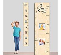 GADNIA Wooden Growth Chart for Kids with Picture Frames, Boys, Girls | Height Growth Chart for Wall, Measuring Chart | Kids Bedroom, Playroom, Nursery Decor, Child's Room Wall Decoration