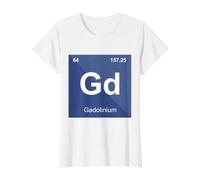 Gadolinium Periodic Element MRI Value Graphic T-Shirt, Women, White, M
