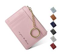 Gadom Ladies Purse, Women's Wallet RFID Blocking 8 Cards Slim Minimalist Card Holder Zipper Coin Pocket Small Change Wallet with Keyring for Cash, Cion, Card, Bill