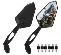 Gadpiparty 1 Pair Motorcycle Rear View Side Mirrors for Motorcycles with Rotatable Design and Polygonal Mirror Surface, Made of Sturdy Pp and Nylon, Stylish Handlebar Replacement for Enhanced
