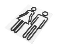 Gadpiparty 1 Pair Toilet Guiding Signs for Restroom Door, Black Abs Material with Simple Chic Design, Easy to Use Identification Plates Suitable for Office and Store Bathrooms