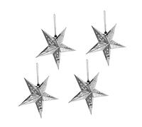Gadpiparty 1 Set Christmas Star Hanging Light Silver Paper Pendant with Yellow LED Festive Home Decor for Parties Weddings and Holiday Celebrations Random Color