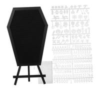 Gadpiparty 1 Set Coffin Letter Board Spooky Halloween Message Board with Tripod Stand Unique Wooden Frame Felt Design for Home Office and