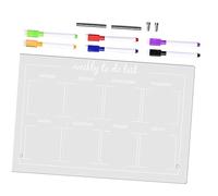 Gadpiparty 1 Set Transparent Acrylic Memo Writing Board Multi Functional Message Board with Advertising Pins Whiteboard Pens for Home Office School Use Easy to Install